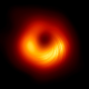 The polarized light image of the black hole’s core, showing magnetic fields.